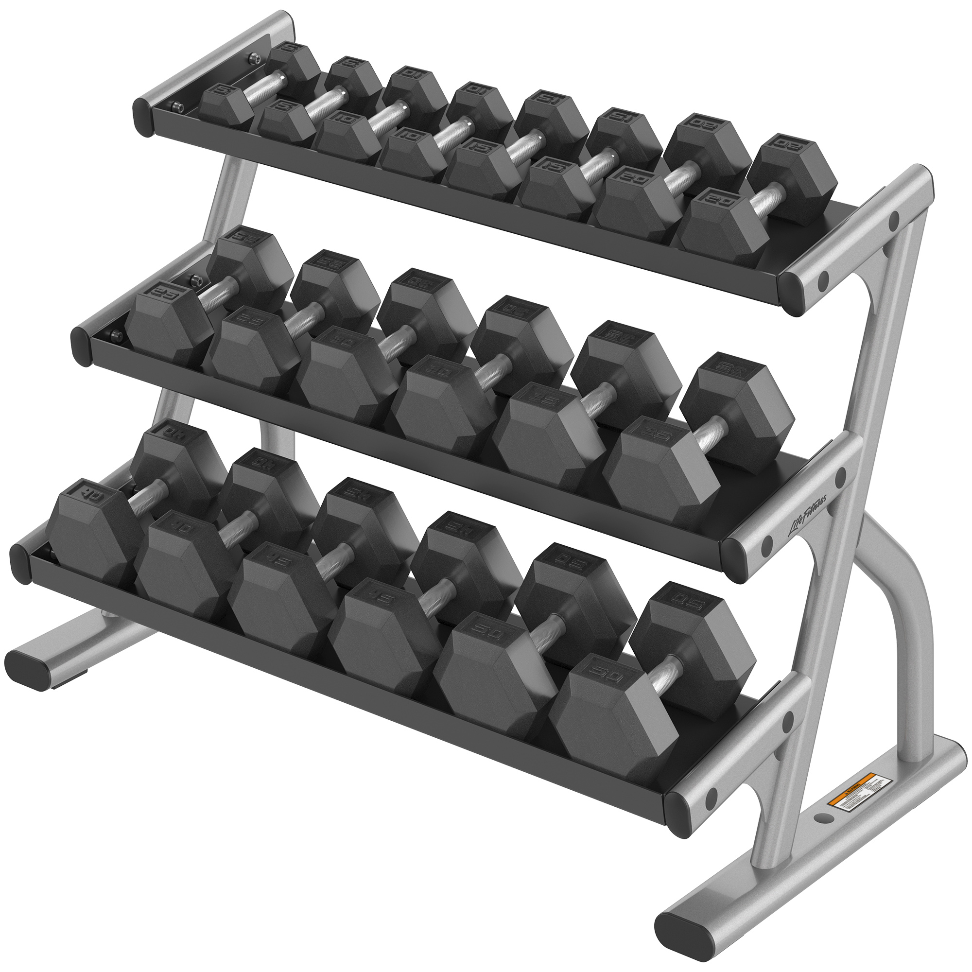 Life Fitness 3-Tier Dumbbell Rack Flat