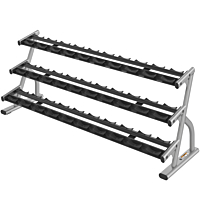  Life Fitness Saddle Dumbbell Rack Long Three Tier